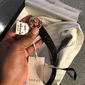 Children’s Gucci Signature embossed GG belt (Black)